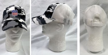 Union Pacific Railroad Snapback Trucker Baseball Hat Camo Black Gray White