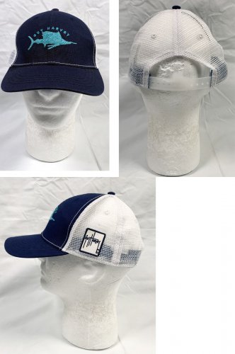 NWOT Guy Harvey Trucker Snapback Baseball Hat Mens Embroidered Fish Logo Blue
