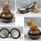 Cute Little Pig Piggy Ceramic Trinket Box Ring Jewelry Holder Cute Little Pig Piggy Ceramic Trinket Box Ring Jewelry Holder