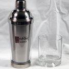 New Ketel One Vodka Embossed Cocktail Rocks Glasse + Cocktail Shaker