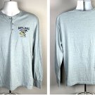Life is Good Happy Trails Sleep Wear Henley Shirt Mens Large Blue Cotton Poly