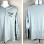 Life is Good Happy Trails Sleep Wear Henley Shirt Mens Large Blue Cotton Poly