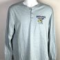Life is Good Happy Trails Sleep Wear Henley Shirt Mens Large Blue Cotton Poly