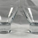 2 New Grand Marnier Etched Base Tapered Cocktail Glasses 6 oz