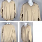 Jaguar Pullover Jacket XL Tan Embroidered Logo Pockets Car Automobile Poly Blend