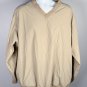 Jaguar Pullover Jacket XL Tan Embroidered Logo Pockets Car Automobile Poly Blend