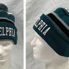 New Philadelphia Beanie Hat Pom Pom Acrylic Eagles Colors Embroidered