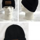 New George Dickel Whisky Beanie Hat Leather Logo Black Ribbed Acrylic New George Dickel Whisky Beanie Hat Leather Logo Black Ribbed Acrylic