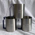 3 New Absolut Vodka Mule Mugs Metal Bottle Shaped Handle 12 oz