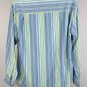 Tommy Bahama Button Front Shirt Blue Striped Mens Larrge Silk Blue Green