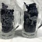 2 VTG Joe Camel Cigarette Etched Glass Beer Mugs 12 oz Motorcycle Logo 1993