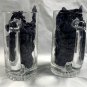 2 VTG Joe Camel Cigarette Etched Glass Beer Mugs 12 oz Motorcycle Logo 1993
