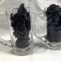 2 VTG Joe Camel Cigarette Etched Glass Beer Mugs 12 oz Motorcycle Logo 1993