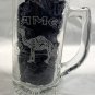 2 VTG Joe Camel Cigarette Etched Glass Beer Mugs 12 oz Motorcycle Logo 1993