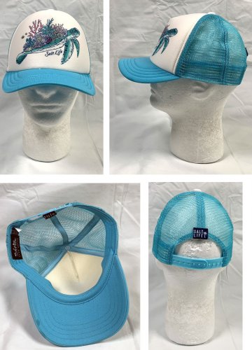 Salt Life Turtle Logo Trucker Snapback Baseball Hat Youth Boys Girls Sea Life