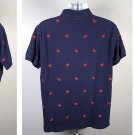 Ralph Lauren Embroidered Lobster Print Polo Shirt Mens XL Custom Fit Blue