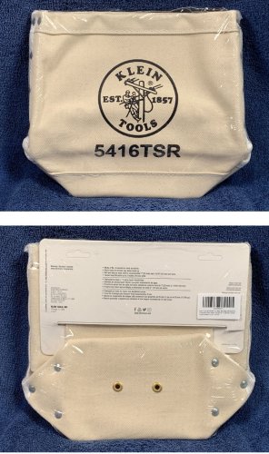 Klein Tools 5416TSR Canvas Tool Bag Bolt Bag Bull Pin Loops Drain Holes