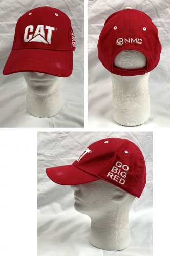 CAT Caterpillar Go Big Red NE Huskers Baseball Hat Mens Embroidered Logo