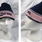 Corona Beer Knitted Beanie Hat Womens Cotton Acrylic Blend Blue Pink Embroidered