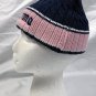 Corona Beer Knitted Beanie Hat Womens Cotton Acrylic Blend Blue Pink Embroidered