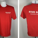 Five Guys Burgers and Fries Fast Food Restaurant T Shirt Mens Medium Red 50/50