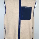 Vineyard Vines Fleece Polyester Vest Womens Small Tan Full Zip Zippered Pockets