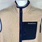 Vineyard Vines Fleece Polyester Vest Womens Small Tan Full Zip Zippered Pockets