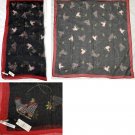 NWT Talbots Ice Skates Winter Holly Berries Scarf Wrap 36" x 36" Polyester