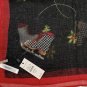 NWT Talbots Ice Skates Winter Holly Berries Scarf Wrap 36" x 36" Polyester