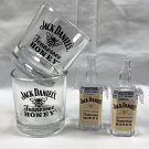 2 Jack Daniels Tennessee Honey Whiskey Glasses + 2 Hanging Bottle Shaped Shots 2 Jack Daniels Tennessee Honey Whiskey Glasses + 2 Hanging Bottle Shaped Shots