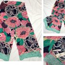 NWT Talbots Colorful Floral Flowers Viscose Scarf Wrap 26" x 70"