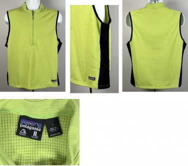Patagonia Regulator Polartec Polyester Half Zip Vest Womens Large Green Polyeste