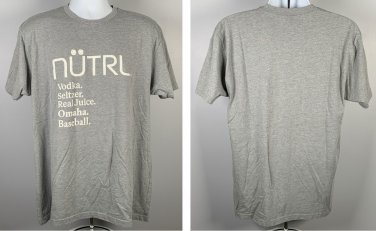 NUTRL Vodka Seltzer Real Juice Omaha Baseball T Shirt Mens XL Gray