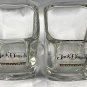 2 Jack Daniels Whiskey 8 oz Square Cocktail Glasses