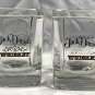 2 Jack Daniels Whiskey 8 oz Square Cocktail Glasses