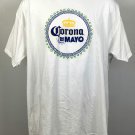 Corona De Mayo Crown Logo T Shirt Mens XL White Beer Cerveza