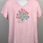 Life is Good Let Love Grow Flower Heart Bouquet Crusher V Neck T Shirt Women XXL