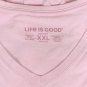 Life is Good Let Love Grow Flower Heart Bouquet Crusher V Neck T Shirt Women XXL