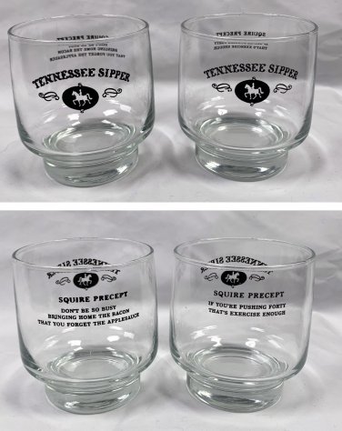 2 Jack Daniels Tennessee Sipper Whiskey Glasses Squire Precept 8 oz Vintage