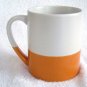 2014 Starbucks embossed logo Ceramic Coffee Mug 14 oz orange & white