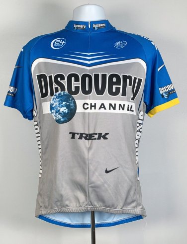 Discovery Channel Trek Bissell AMD Bicycle Bike Jersey Womens XL 3/4 Zip Blue