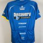 Discovery Channel Trek Bissell AMD Bicycle Bike Jersey Womens XL 3/4 Zip Blue