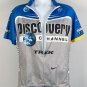 Discovery Channel Trek Bissell AMD Bicycle Bike Jersey Womens XL 3/4 Zip Blue