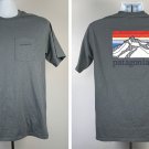 Patagonia Pocket T Shirt Mens Small Gray Colorful Mountain Logo 50/50