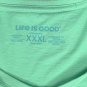 Life is Good Powered by Optimism & Coffee Crusher V Neck T Shirt Womens XXXL