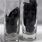 2 New Martell Cognac Etched 2 oz Shot Glasses