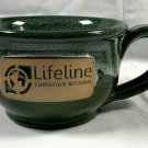 Lifeline Christian Mission 2017 Deneen Pottery Hand Thrown Coffee Mug Green USA Lifeline Christian Mission 2017 Deneen Pottery Hand Thrown Coffee Mug Green USA