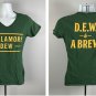 Tullamore Dew ESTD 1829 Irish DEW & a Brew T Shirt Womens Small Green Cotton