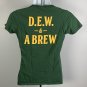 Tullamore Dew ESTD 1829 Irish DEW & a Brew T Shirt Womens Small Green Cotton