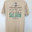 Dr McGillicuddys If You Ever get a Chance Live Over a Saloon T Shirt Mens Large